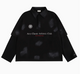 ATRY Letter Slogan Series Dirty Painted  Fake Two-pieces T-shirt