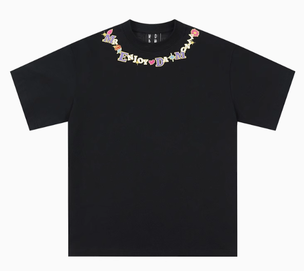 MEDM Necklace Embroidered Short-sleeve T-shirt