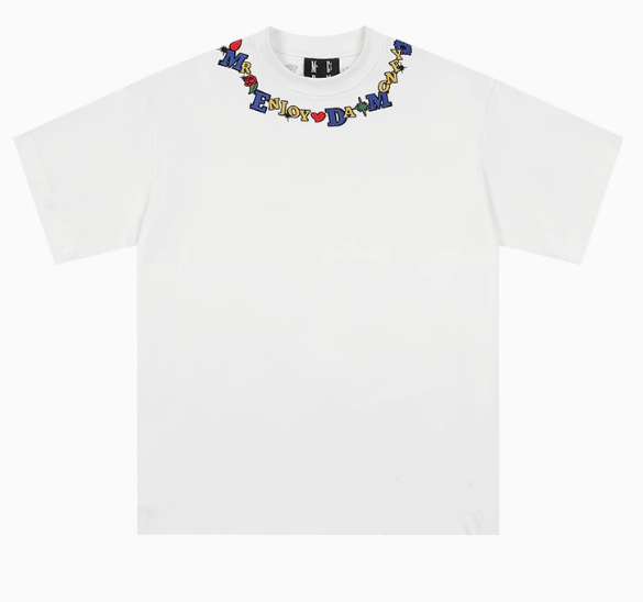 MEDM Necklace Embroidered Short-sleeve T-shirt