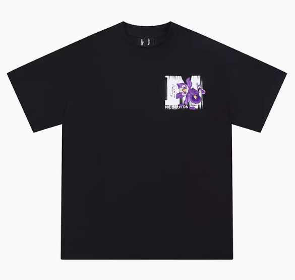 MEDM Mottled Logo Floral Embroidery Short-sleeved T-shirt