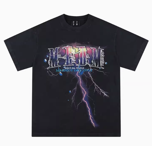 MEDM Washed Lightning Thermoset Oil Short Sleeve T-Shirt