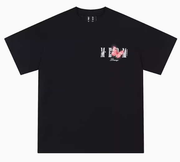 MEDM Luminous Butterfly Thermoset Oil Print Short Sleeve T-Shirt