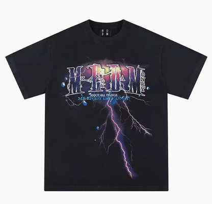 MEDM Washed Lightning Thermoset Oil Short Sleeve T-Shirt