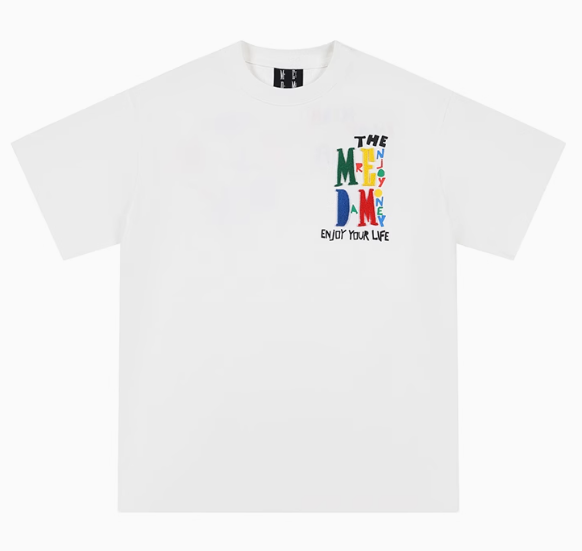 MEDM Colorful Floral Paper-cut Short-sleeved T-shirt