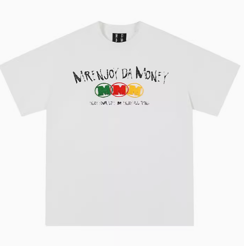 MEDM Ink Word Embroidered Short-sleeved T-shirt