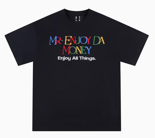 MEDM  Rainbow Letter Embroidered Logo Short-sleeved T-shirt