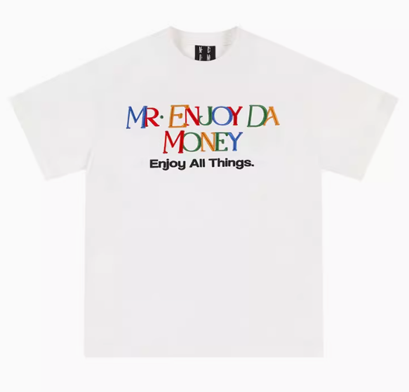 MEDM  Rainbow Letter Embroidered Logo Short-sleeved T-shirt