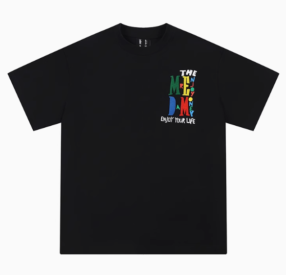 MEDM Colorful Floral Paper-cut Short-sleeved T-shirt