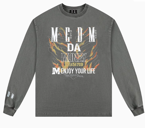 MEDM Flame Bones Long Sleeve T-Shirt