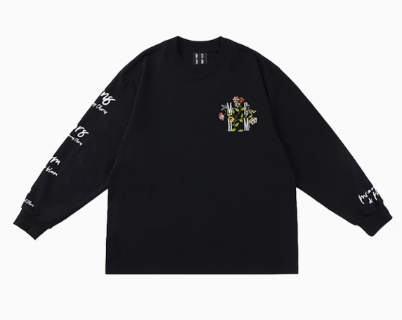 MEDM Floral Embroidered Long-sleeve T-shirt