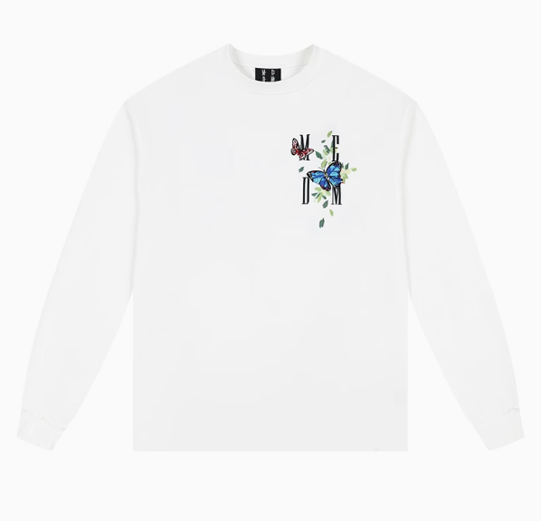 MEDM Butterfly Printed Long-sleeve T-shirt