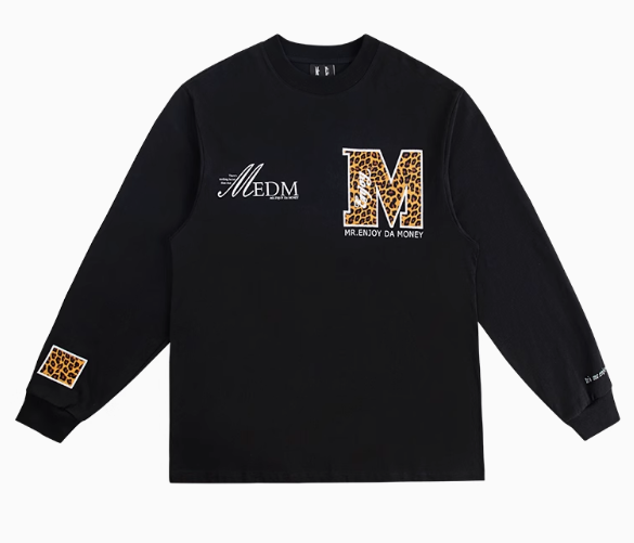 MEDM Snake Print Lettering Top Long-sleeve T-shirt