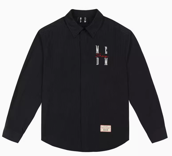 MEDM Letter Embroidered Long- sleeve T-shirt