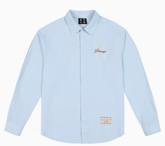 MEDM Letter Embroidered Long- sleeve T-shirt