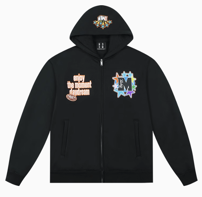 MEDM Blooming Star Embroidered Zipper Hoodie