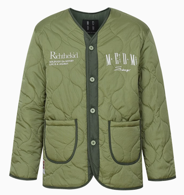 MEDM Embroidery Font Typesetting Cotton Coat