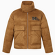 MEDM Logo Embossed Leather Label Scarf Down Jacket