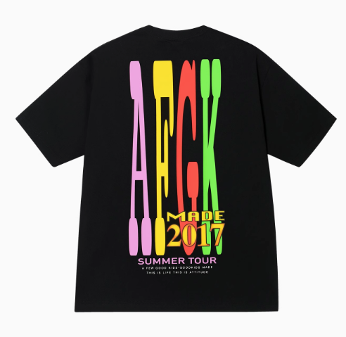 AFGK Contrast Color Printed Letter LOGO T-shirt