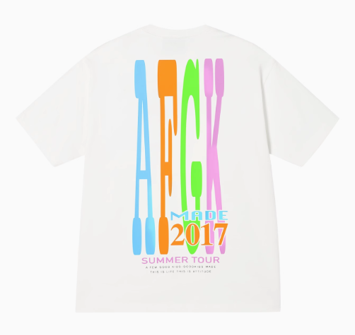 AFGK Contrast Color Printed Letter LOGO T-shirt