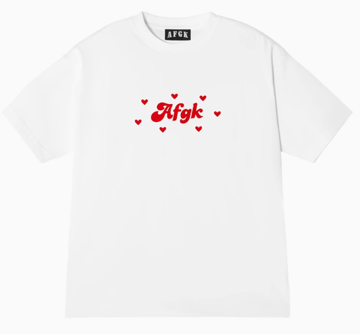 AFGK  Hearts Scattered Short Sleeve T-Shirt