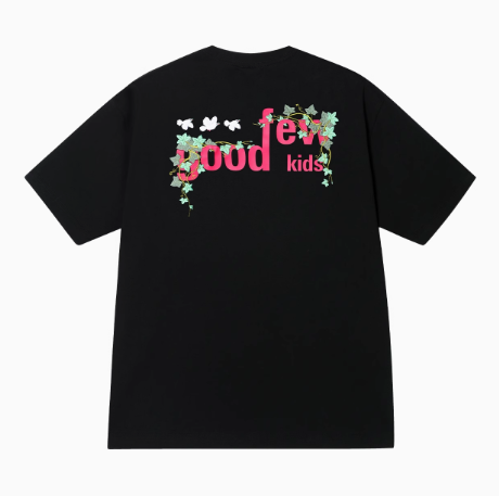 AFGK "Vine Garden" Rose Embroidered Short-sleeved T-shirt