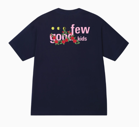 AFGK "Vine Garden" Rose Embroidered Short-sleeved T-shirt