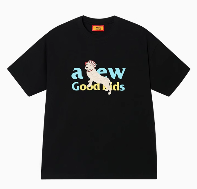 AFGK Vacation Puppy Embroidered Short Sleeve T-Shirt