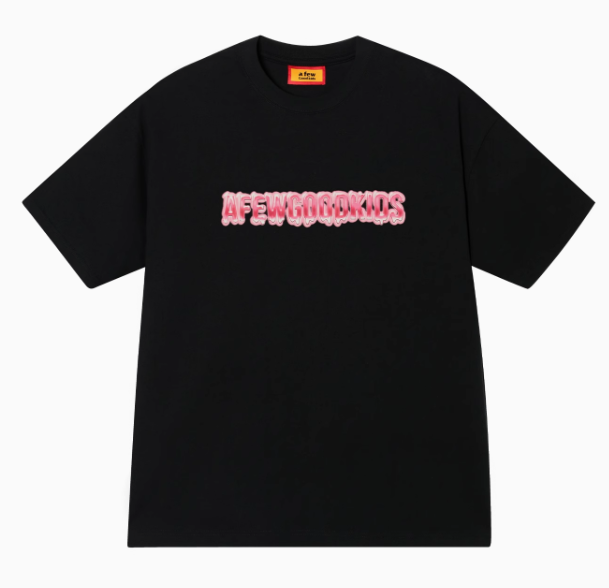 AFGK Liquid Font Printed Short-sleeved T-shirt