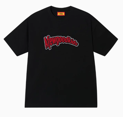 AFGK Curved Patch Embroidered Short-sleeved T-shirt