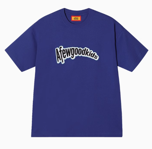 AFGK Curved Patch Embroidered Short-sleeved T-shirt