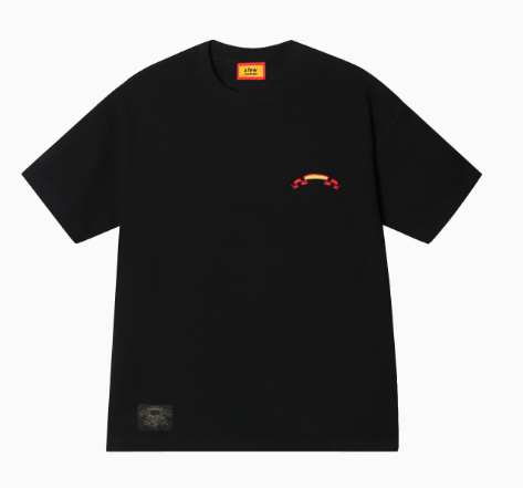 AFGK Waffle Ribbon Embroidered Short-sleeves T-shirt