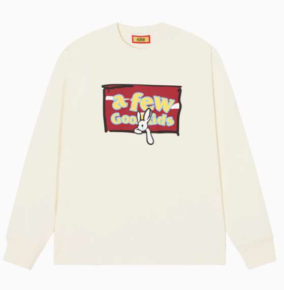 AFGK Rabbit Graffiti Print Long Sleeve T-Shirt