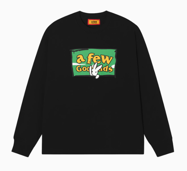 AFGK Rabbit Graffiti Print Long Sleeve T-Shirt