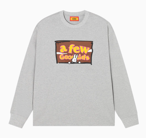 AFGK Rabbit Graffiti Print Long Sleeve T-Shirt