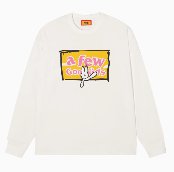 AFGK Rabbit Graffiti Print Long Sleeve T-Shirt