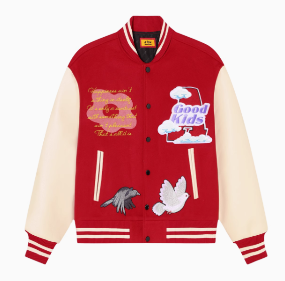 AFGK Dove Embroidered Baseball Jacket