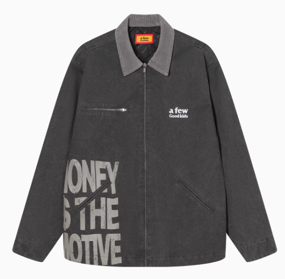 AFGK Vintage Quilted Cotton Washed Distressed Detroit Jacket