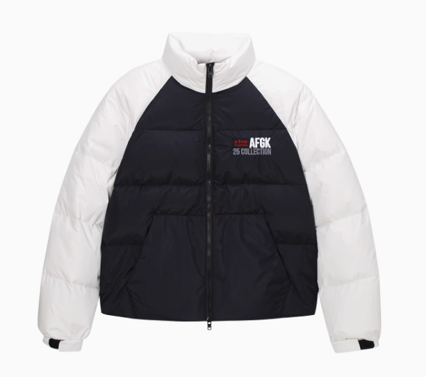 AFGK Raglan Sleeve Color Block Stand Collar Down Jacket