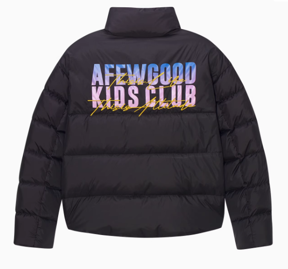 AFGK Embroidery Gradient Handwritten Font Down Jacket