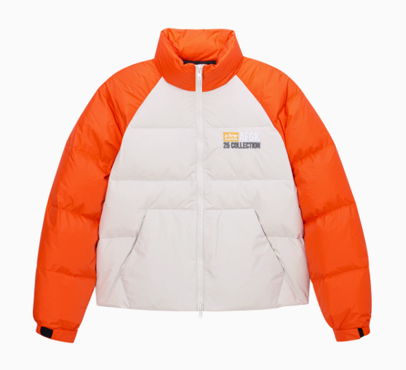 AFGK Raglan Sleeve Color Block Stand Collar Down Jacket