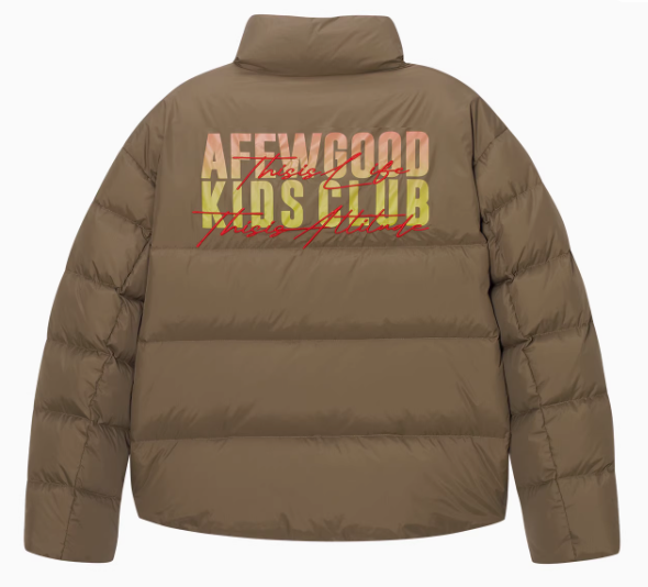 AFGK Embroidery Gradient Handwritten Font Down Jacket