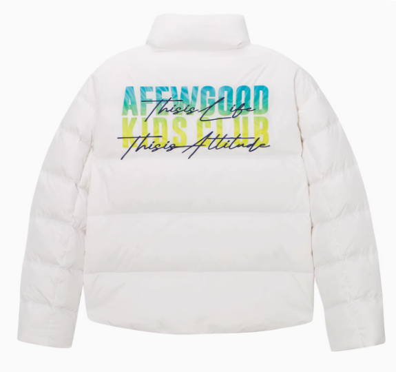 AFGK Embroidery Gradient Handwritten Font Down Jacket