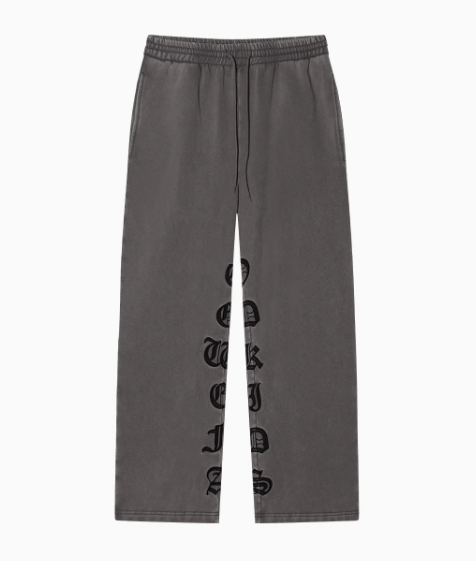 AFGK Embroidered Washed Casual Sports Pants