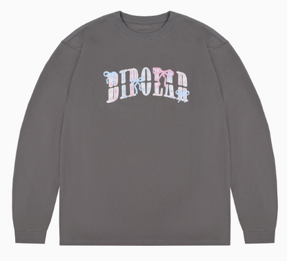 BIPOLAR Colorful Bow Plaid Patch Long-sleeved T-shirt