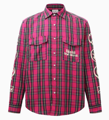 BIPOLAR Vintage Plaid Long-sleeve T-shirt