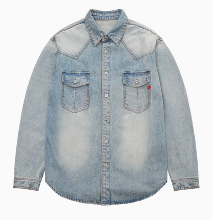 BIPOLAR Denim Embroidered Long-sleeve Jacket