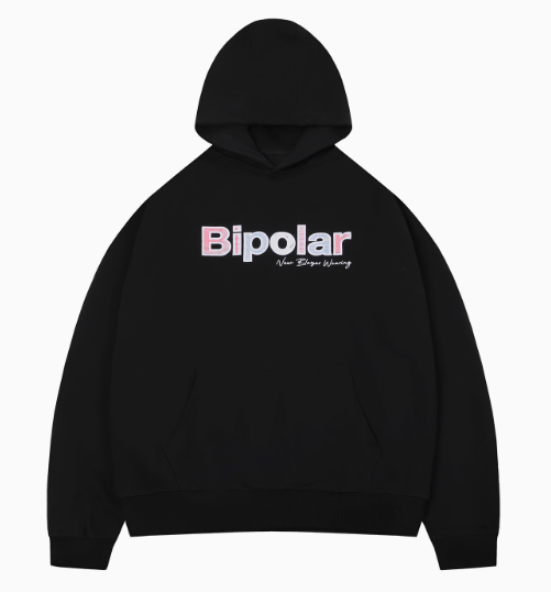 BIPOLAR Colorful Plaid Patch Logo Hoodie