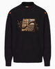 BIPOLAR×NSTNEW Logo Design Black Crew Neck Sweater