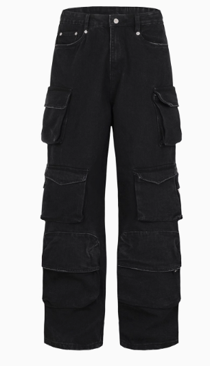 BIPOLAR Washed Multi-pocket Cargo Jeans