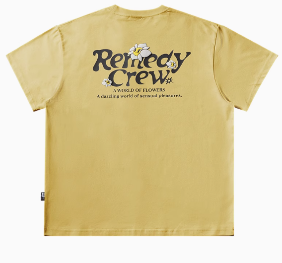 REMEDY Cartoon Floral Print Short-sleeve T-shirt